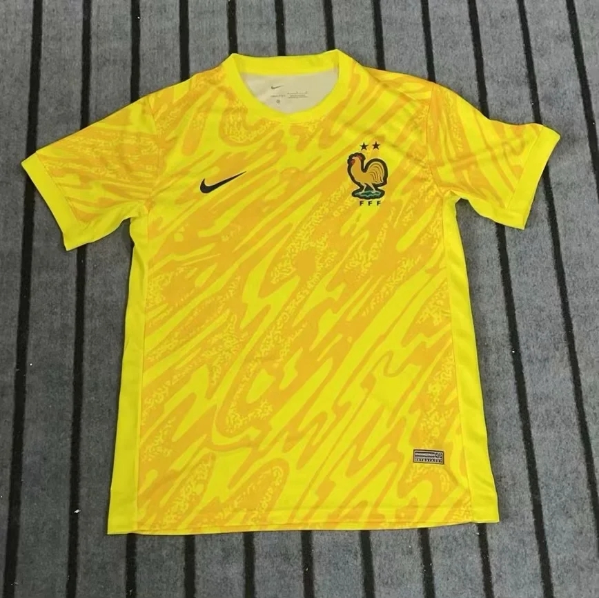 AAA Quality France 2024 GK Yellow Soccer Jersey